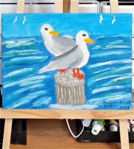 Seagulls – Maritime Folk Art, Seascapes, Seagulls, sailing ships, Lighthouses, Teddy Bears, Knit Fashions & Miniature Knitting