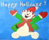 Happy Holidays Folk Art by Mary Lee Burhoe