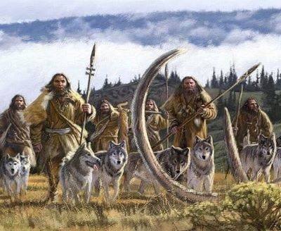 men dogs prehistoric