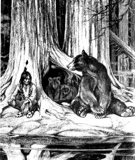 first nations bear story - a boy and his mother bear