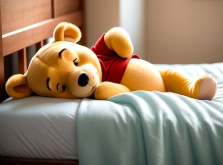 Winnie the Pooh in bed - teddy bear
