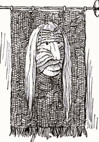 Drawing of Face Mask Tapestry by Angel de Cora, 1904.