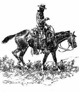 old west trail man and horse gunsmoke